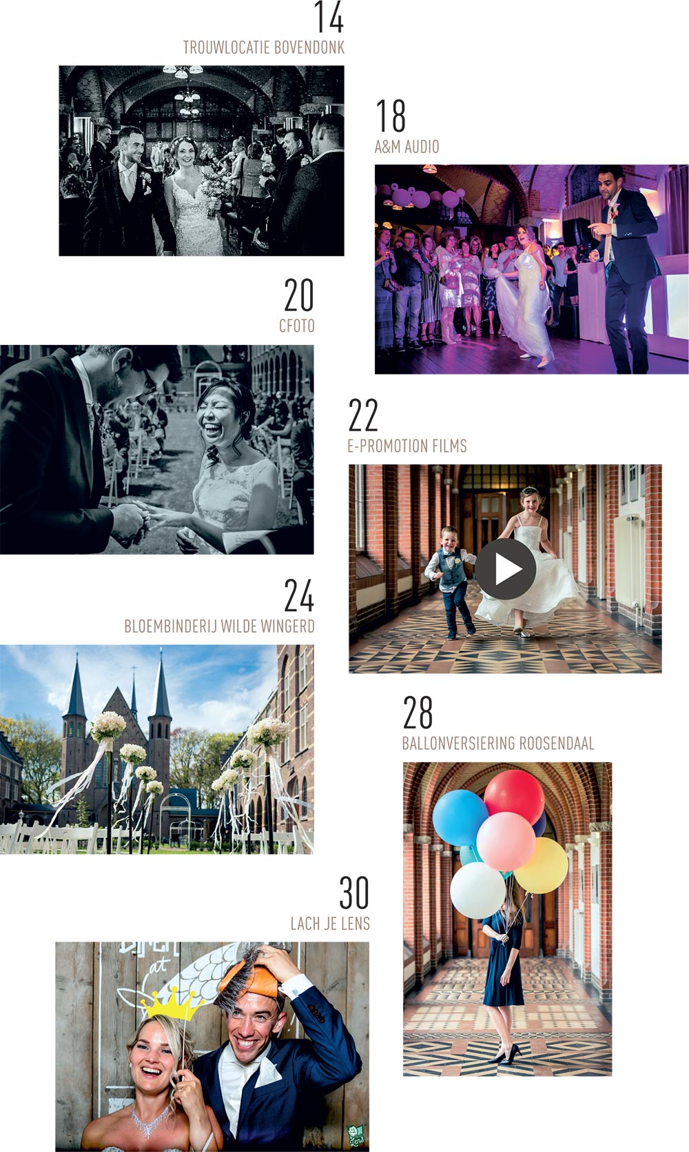 Inhoud trouwinspiratiegids.